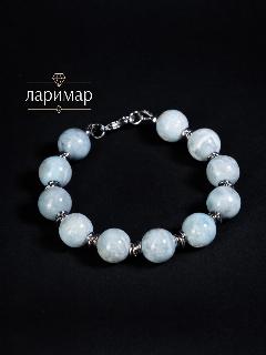 Браслет-нить BRANDLOVE, ларимар, 21 см, ларимар на серебро