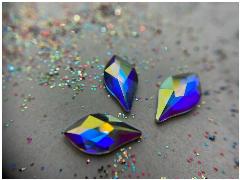 Стразы неклеевые Swarovski Crystal AB, 7,5*4,3 мм, кристалл, 5 шт, в пакете, перламутр