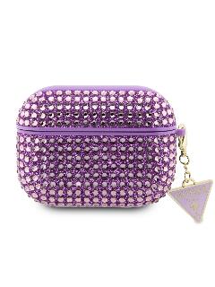 Guess для Airpods Pro 2 чехол Diamond Rhinestone with Triangle charm Purple