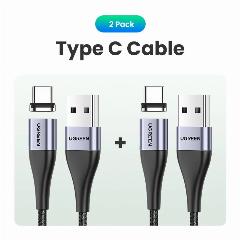 Ugreen Magnetic USB зарядка кабеля тип C Micro USB Телефон Магнит зарядное устройство Micro USB для шнура для мобильного телефона Xiaomi 3A, 2 Pack--USB Type C, 1M