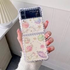 Чехол для Samsung Z Flip 3, прозрачный складной чехол для телефона Fantasy Star для Samsung Galaxy Z Flip 6 5 4 3, противоударный жесткий чехол, Transparent, Z Flip 5
