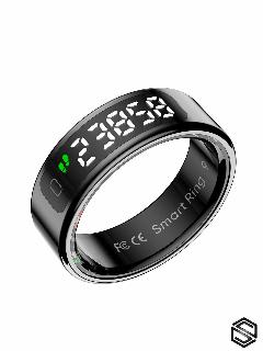 Умное кольцо HerzRing Vision RQ с экраном и жестами, размер 20 - обсидиан черный, 10 US 20.0 RU 62.8 EU