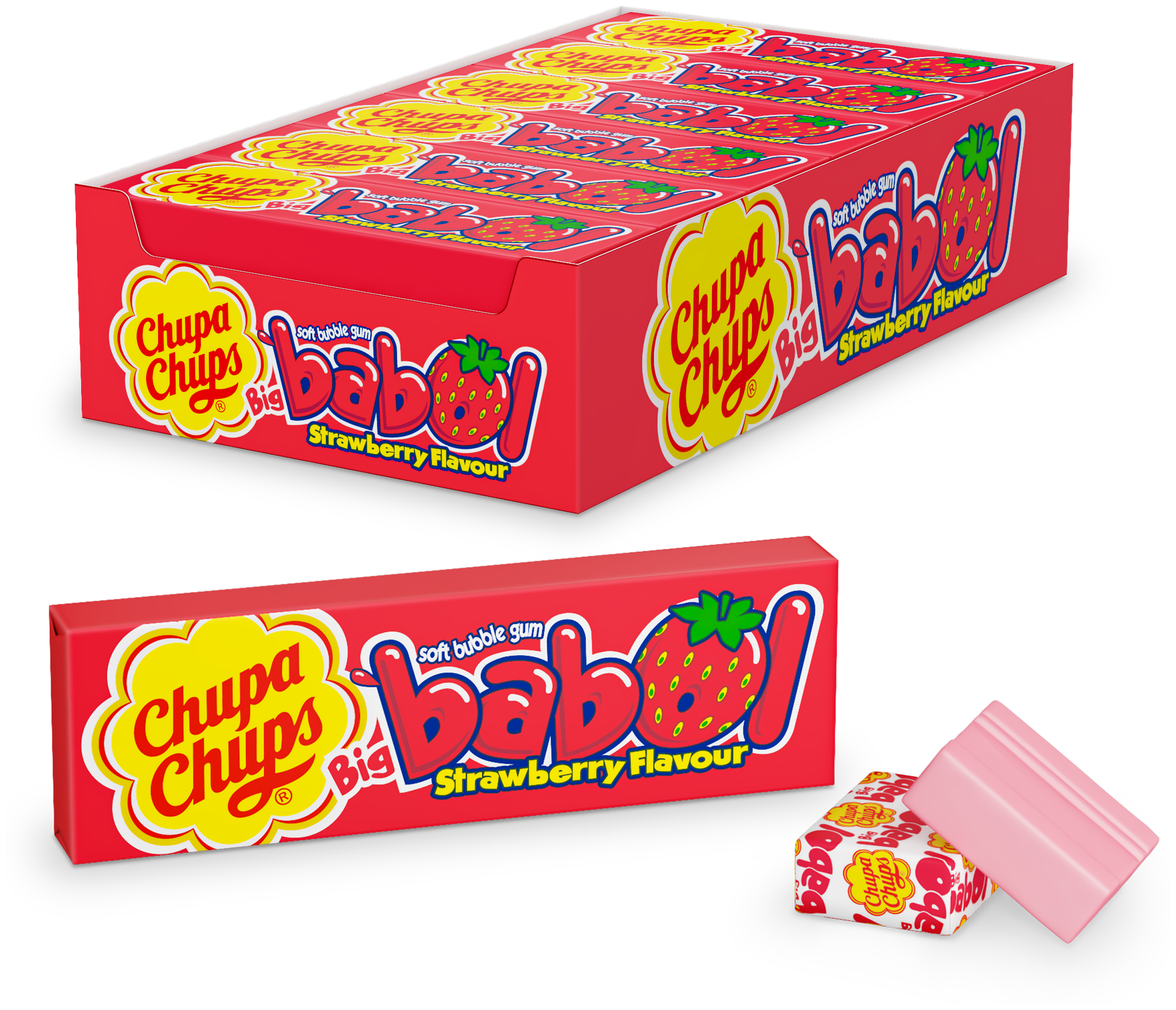 Жевательная резинка Chupa Chups Big babol со вкусом клубники, 21 г, 24 шт. в уп.