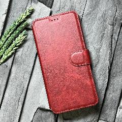 Чехол книжка для Huawei Nova 12i / Huawei Nova 13i (Хуавей Нова 12i / Хуавей Нова 13i) c хлястиком , с функцией подставки , красный