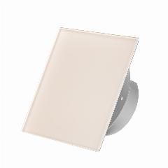 Вытяжной тонкий вентилятор SlimVent МV 100, стекло квадрат бежевый глянцевый, стекло бежевый глянцевый, 100 мм