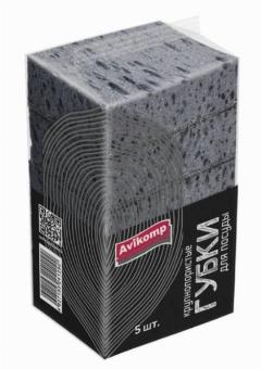 Avikomp Губки для посуды Графит, 95х65х40 мм 5шт, розовый