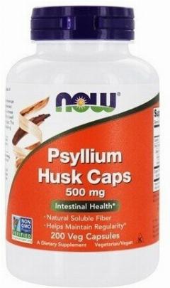 NOW Psyllium Husk (Шелуха семян подорожника) 500 мг 200 капсул