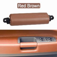 Для VW Volkswagen Touareg 2003 2004 2005 2006 2007 2008 2009 2010 Внутренняя дверь автомобиля Левая Правая водительская кожаная Натяжная ручка, Red Brown
