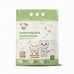 Youshi Наполнитель комкующийся для кошачьего туалета из гороховых волокон, 5 л (2,5 кг), Крупные (6-10 мм)