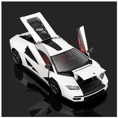 Коллекционная модель Lamborghini Countach LPI 800-4 1:24 (металл, свет, звук), белый, 9x21x5 см
