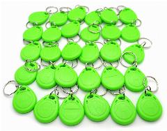 Набор не перезаписываемых брелоков ATIS RFID KEYFOB EM Green, формат EM-Marine с кольцом (30 шт.), зелeный
