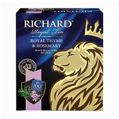 Чай RICHARD "Royal Thyme & Rosemary", черный с чабрецом и розмарином, 100 пакетиков по 2 г, 100647