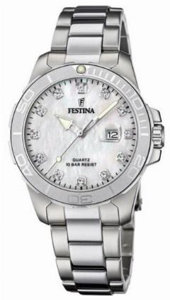Наручные часы FESTINA Boyfriend, серебряный, 35x35 мм