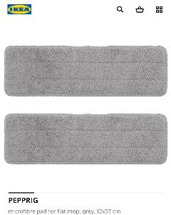IKEA PEPPRIG Насадки для отжимной швабры микрофибра , серый, 12x37 см