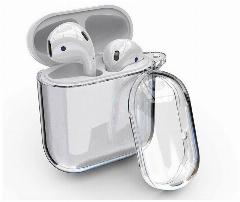 Силиконовый чехол для Apple AirPods 1/2 прозрачный, бесцветный