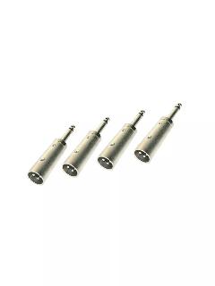 AD320 Переходник XLR 3P - Jack 6.3 моно, 4 шт, хром