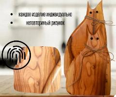Набор деревянных разделочных досок кошки, 33х17, 2 шт., коричневый