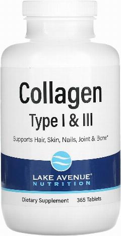 Lake Avenue Nutrition Collagen Type I & III 365 tablets (коллаген 1 и 3 типа)