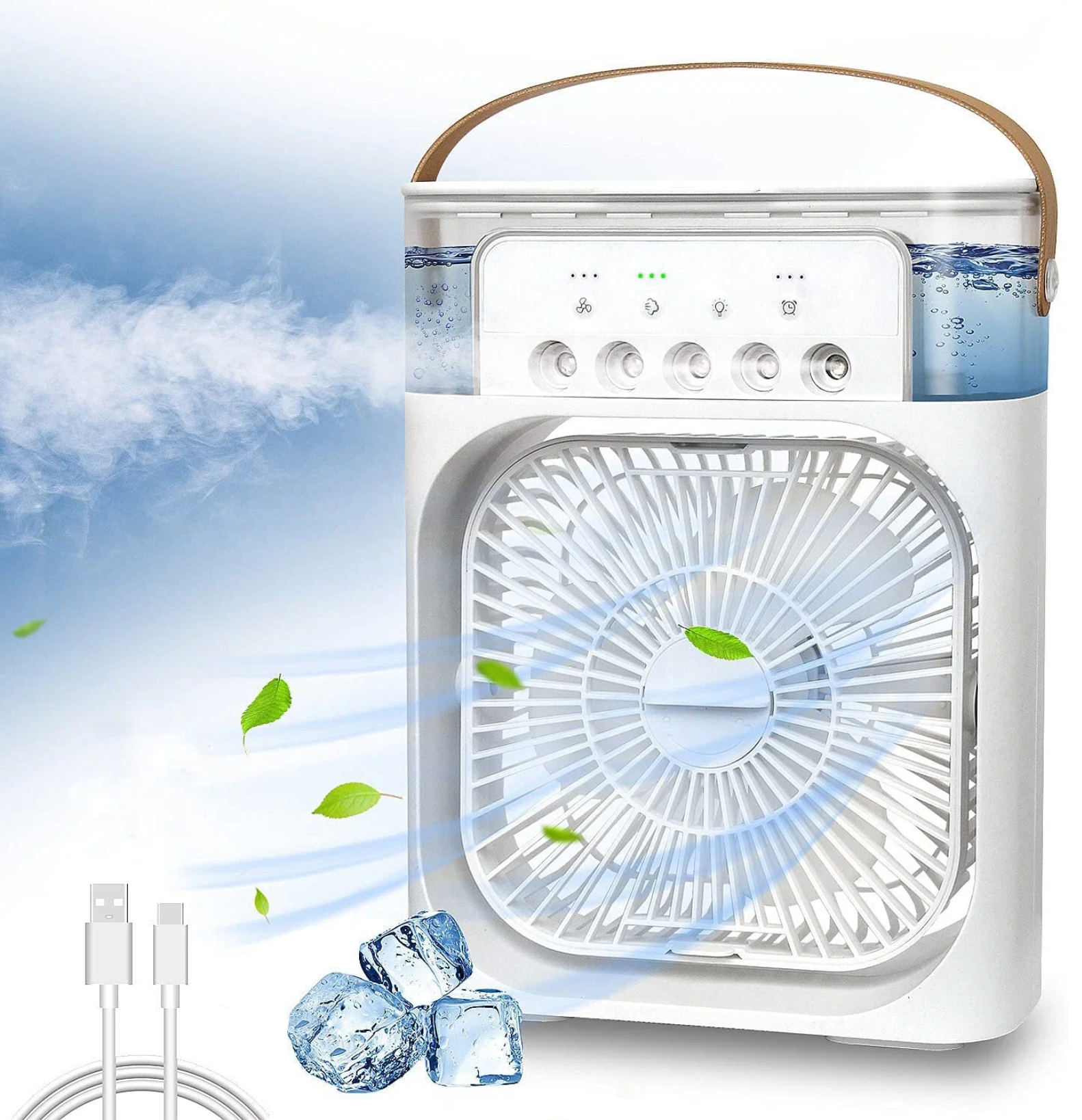 Настольный вентилятор\увлажнитель\мини кондиционер MINI COOLING FAN, черный — фото 2