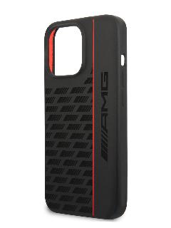 AMG для iPhone 13 Pro чехол Liquid silicone Carbon pattern Hard Black, черный