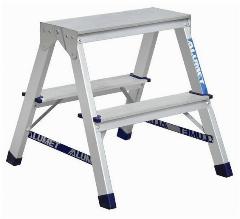 Стремянка Alumet АD7202 2х2 двухсторонняя, рабочая высота 2.4 м, нагрузка 150 кг.