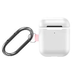 Чехол BASEUS Woven Label Hook с карабином для Airpods 1/2, серый