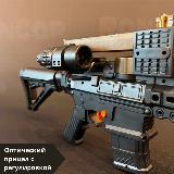 Детский автомат с орбизами на аккумуляторе AR-57 — игрушечная штурмовая винтовка с прицелом, фонариком для мальчика, черный — фото 4