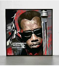 Картина постер Поп-арт Блэйд Blade Уэсли Снайпс, черный