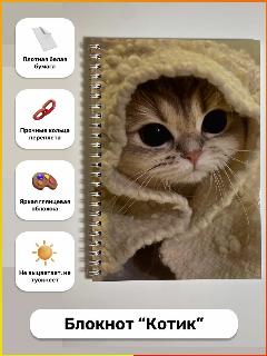 Блокнот А5 "Котик" (Скетчбук для рисования)