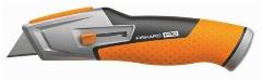Нож с выдвижным лезвием Fiskars CarbonMax, серый/оранжевый