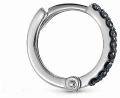 Пирсинг Vesna jewelry, белое золото, 585 проба, родирование, бриллиант, черный/серебристый