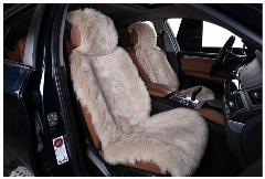 Накидки для Mercedes GLK (2008 - 2015) на передние сиденья меховые, Длинный ворс, Бежевый
