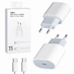 Сетевое зарядное устройство с быстрой зарядкой 25W для iPhone 15 и 16 серии (Plus, Pro, Pro Max) / Быстрая зарядка 25W для устройств Apple
