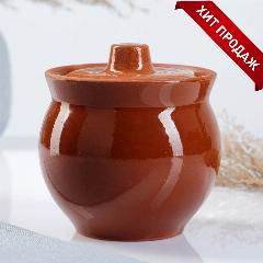 Горшочек для запекания Кунгурская керамика "Аппетитный" 0,4 л, коричневый