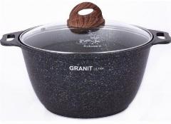 Кастрюля Kukmara 4л со стеклянной крышкой Granit ultra blue (кгг42а)