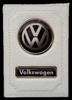 Обложка для автодокументов VOLKSWAGEN, белый