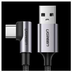 Кабель Ugreen , угловой, USB-A - USB-C, 1 м, серый космос