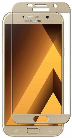 Защитное стекло с золотой рамкой для Samsung Galaxy A5 2017