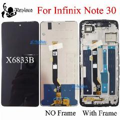 Черный 6,78 дюймовый ЖК-дисплей для Infinix Note 30 X6833 X6833B, детали для замены/с рамкой, Black With Frame