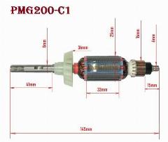 Якорь-ротор PMG200-С1/18 PIT двигателя гравера, серый