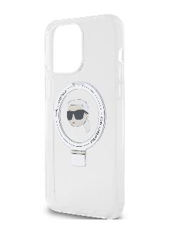 Lagerfeld для iPhone 15 Pro Max чехол PC/TPU + Ring stand NFT Karl Head Hard Transp (MagSafe), бесцветный