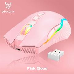 Беспроводная игровая мышь для компьютера Onikuma CW905-P Pink Cloud с RGB подсветкой