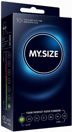 Презервативы MY.SIZE №10 с силиконовой смазкой, размер 47 ширина 4,7 см, бесцветный, синий