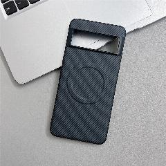 Матовый тонкий чехол из углеродного волокна с рисунком для Magsafe, Магнитный чехол для Google Pixel 9 8 Pro XL 8A 9Pro 6A 5A 7A, жесткий бронированный чехол, Black, For Pixel 6
