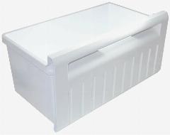 Ящик нижний морозильной камеры холодильника Indesit/Stinol/Ariston, малый, белый пластик, 450х255х220 (передняя стенка)х190 (задняя стенка) мм.