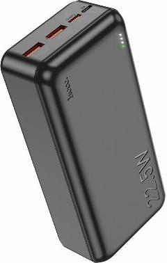 Внешний аккумулятор с быстрой зарядкой Hoco J101B Astute 22.5W fully compatible power bank(30000mAh) black, black, черный
