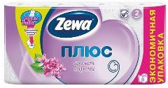 Туалетная бумага ZEWA Плюс Сирень 2-х слойная 8 шт, белый