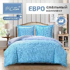 Постельное белье Евро размер MCotton Полисатин Мэйсон/наволочки с ушками 70х70 2 шт, евростандарт, 200 х 220