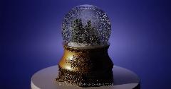 Снежный шар Glassglobe Старый дом с автометелью и подсветкой, бронзовый
