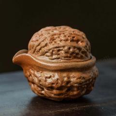Фиолетовый глиняный чайник OIMG 150 мл, Walnut Teapot